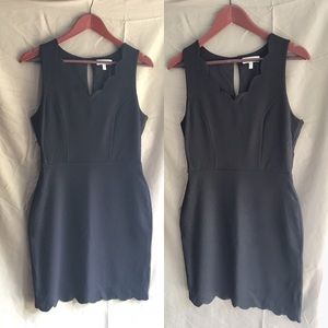 Black Dress with Scalloped Hem